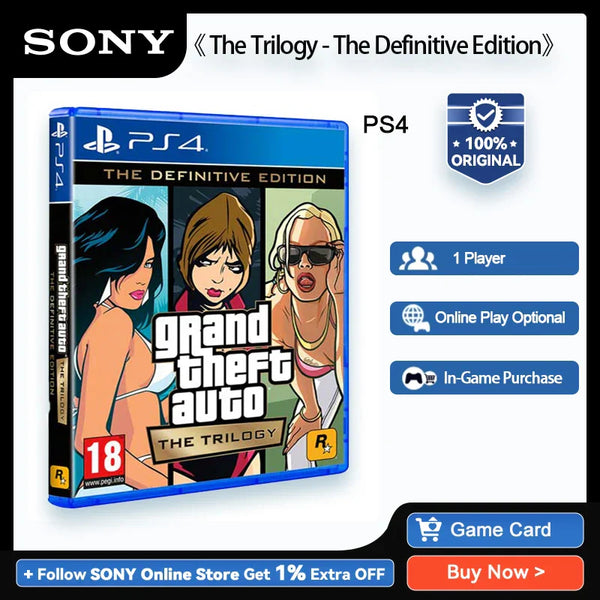 Sony PlayStation 4 Grand Theft Auto: The Trilogy - The Definitive Edition PS4 Game Deals for PlayStation4 PS4 Game Disks