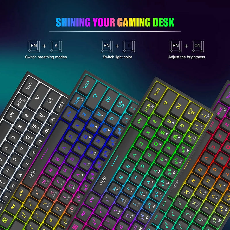 MageGee Mini 60% Gaming/Office Keyboard,TS91 Waterproof Keycap Type Wired RGB Backlit Compact Computer Keyboard for Windows/Mac/