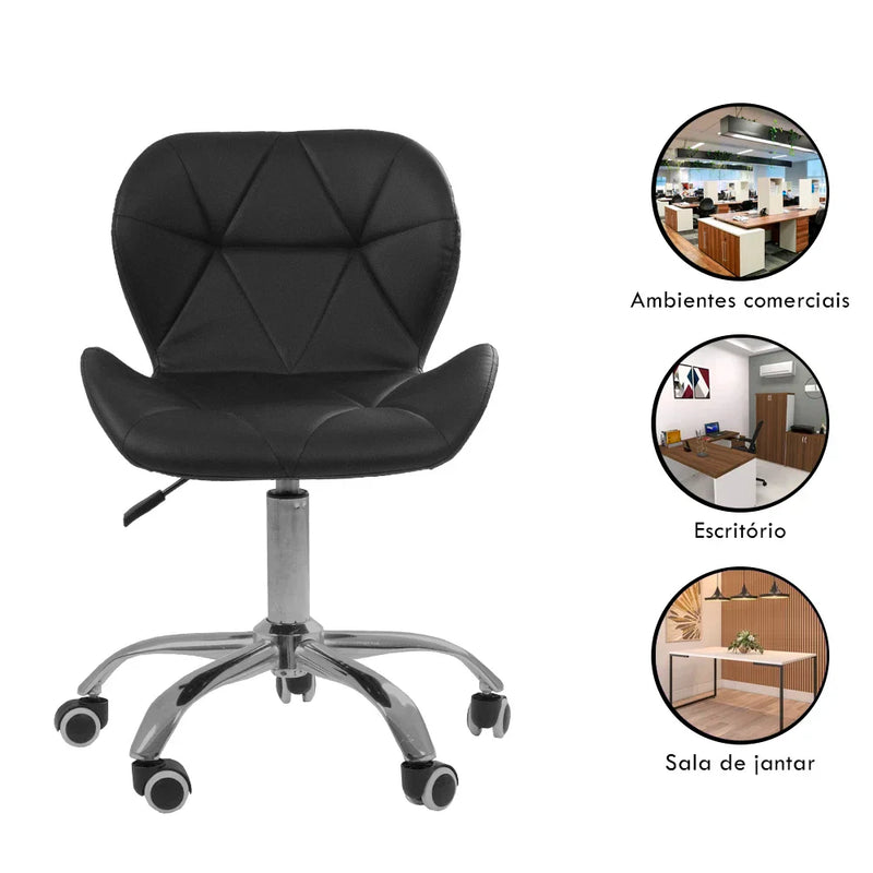 Kit 02 Office Chairs Eiffel Slim Adjustable Swivel Base