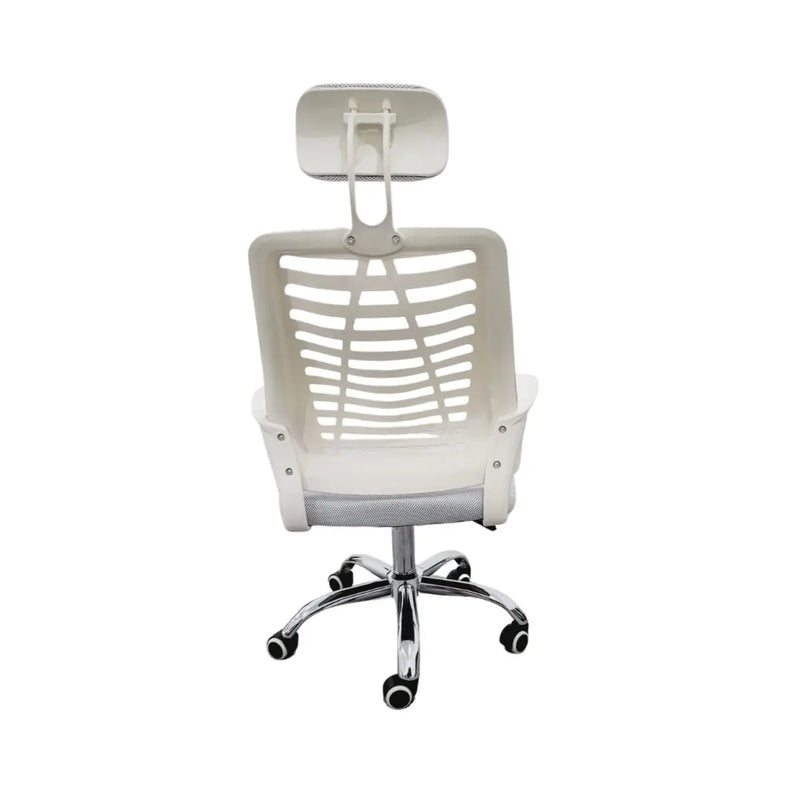 Kit 2 Chairs Office Director Mesh Backrest Head White