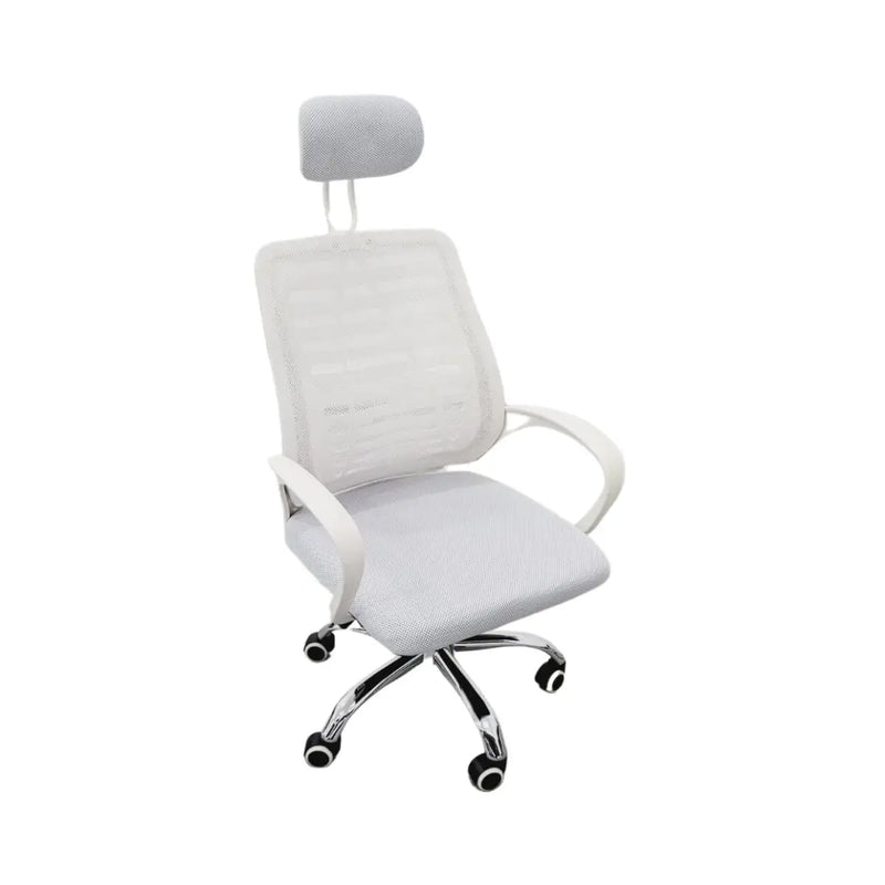 Kit 2 Chairs Office Director Mesh Backrest Head White