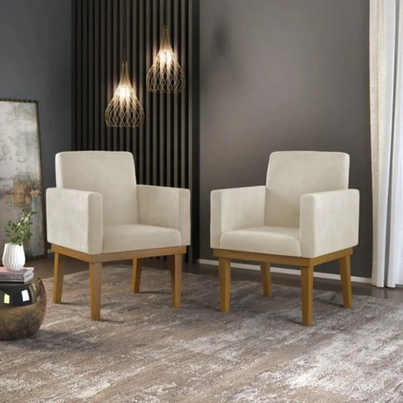 Beige Balaqui Armchairs - Reinforced MóveisparSaladeEstareTV Office Reception Chairs 02