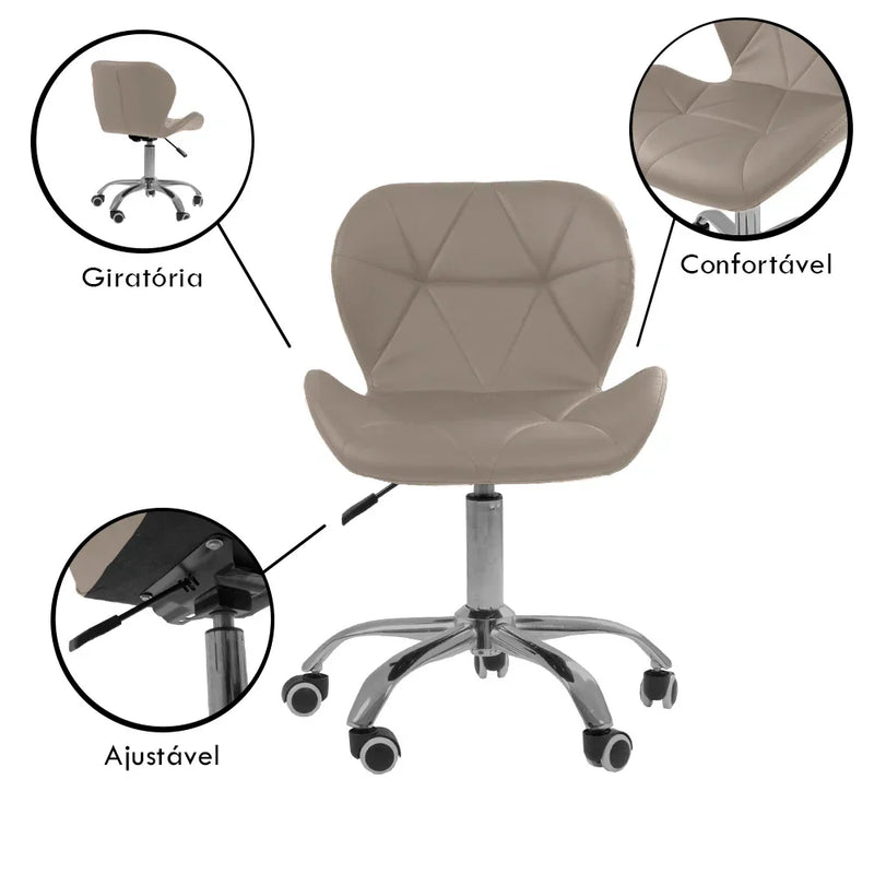 Kit 4 chairs Office Eiffel Slim Adjustable Swivel Base