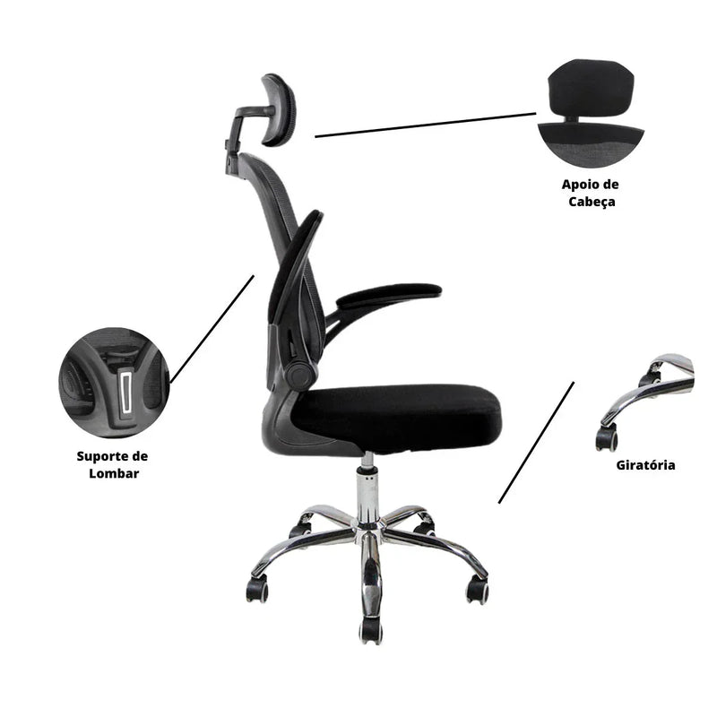 Kit 2 Chairs Office Swivel Director Vita Black