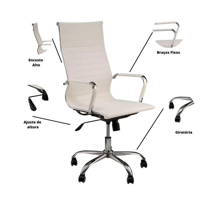 Swivel Office Chair Tall White