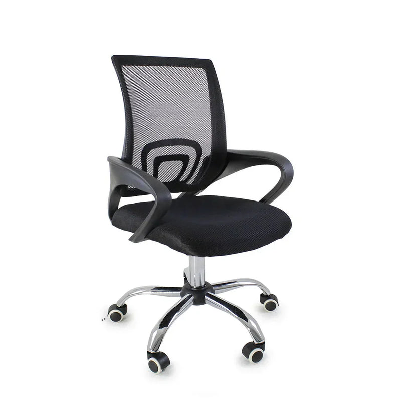 Set 4 Ergonomica Mesh Canvas Begonia Office Chairs-Black