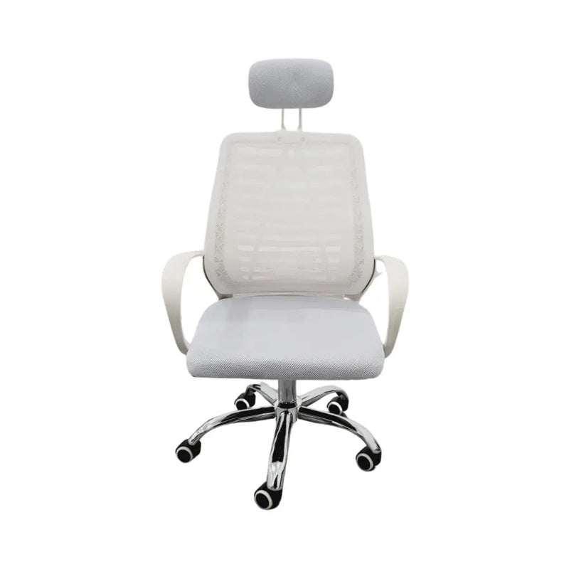 Kit 2 Chairs Office Director Mesh Backrest Head White