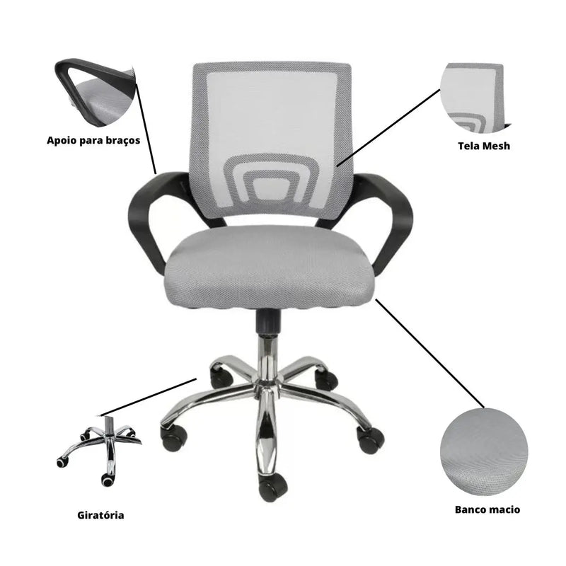 Begonia Grey Ergonomic Mesh Screen Office Chair