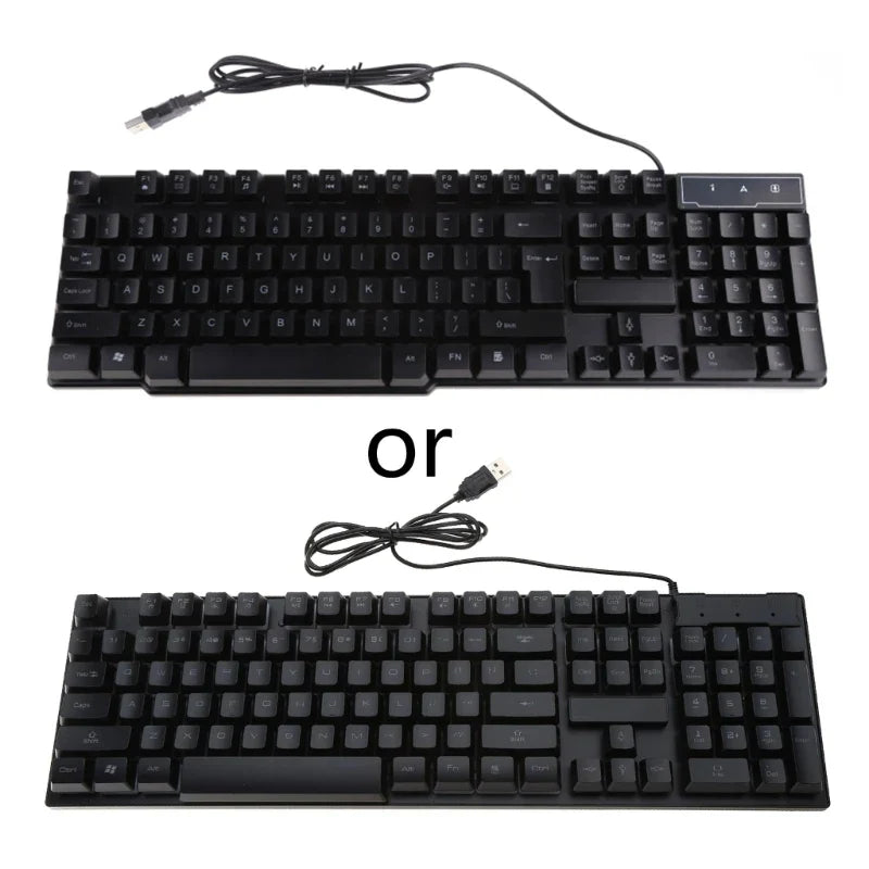 USB Wired Gaming Keyboard 104 Key Mechanical Feeling Gamer Keyboard for Computer