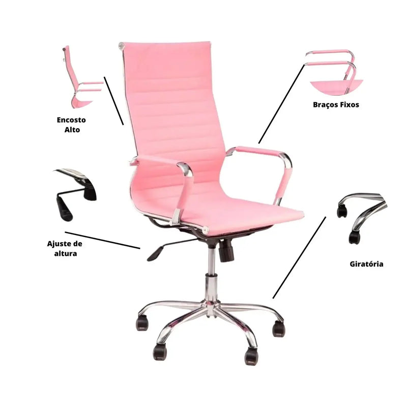 Swivel Office Chair Tall Pink