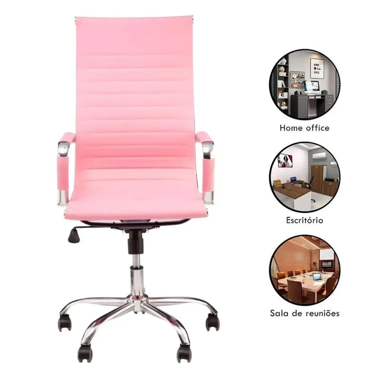 Swivel Office Chair Tall Pink