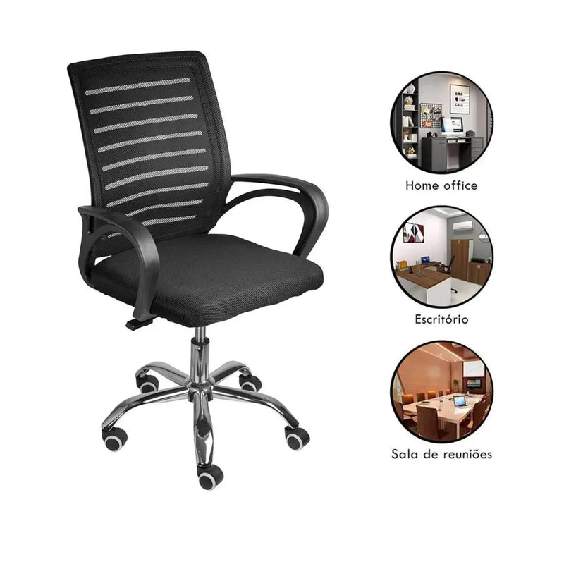 Kit 2 Office Chairs Secretariat Director Rome Ergonomic