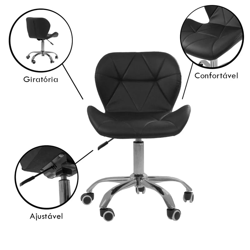 Kit 02 Office Chairs Eiffel Slim Adjustable Swivel Base