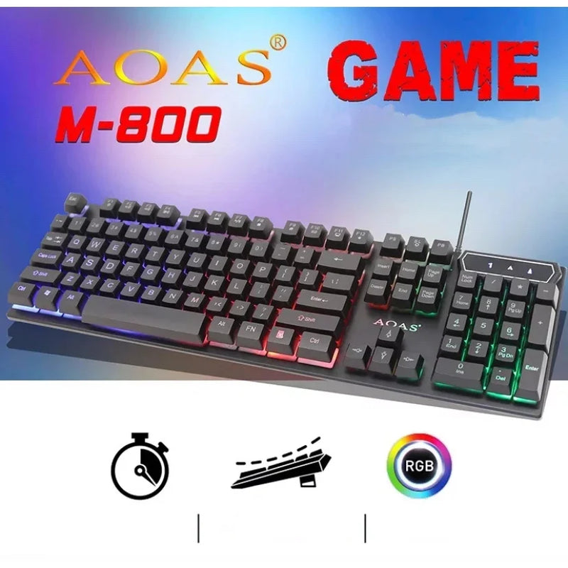 Keyboard Semi Mechanical Gamer Led Rgb Usb Gaming Keyboard M-800