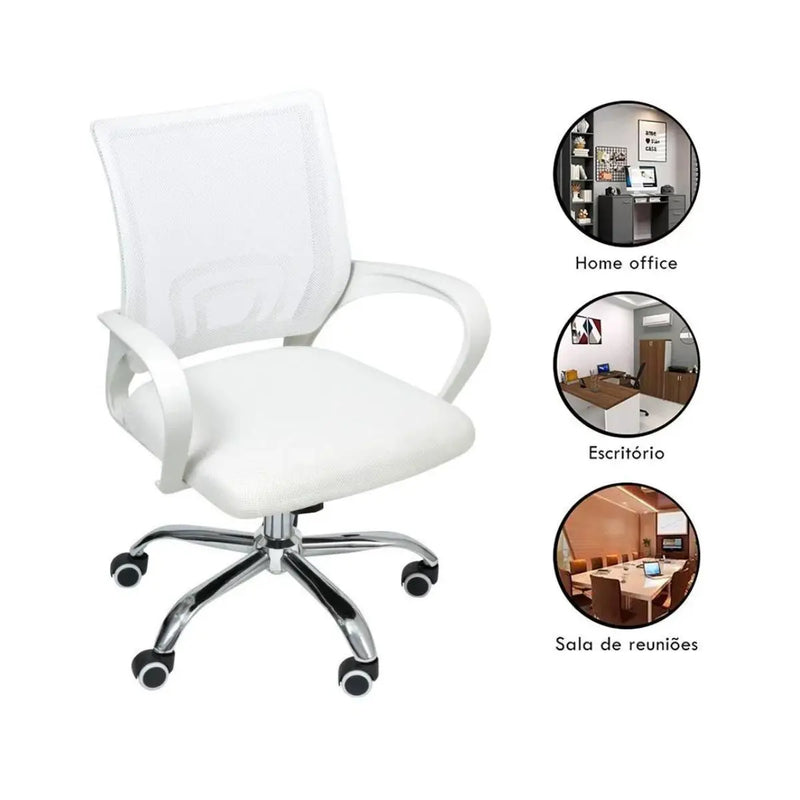 Begonia White Ergonomic Mesh Screen Office Chair