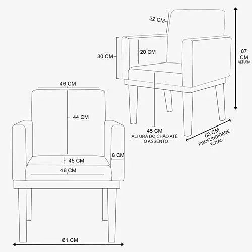 Beige Balaqui Armchairs - Reinforced MóveisparSaladeEstareTV Office Reception Chairs 02