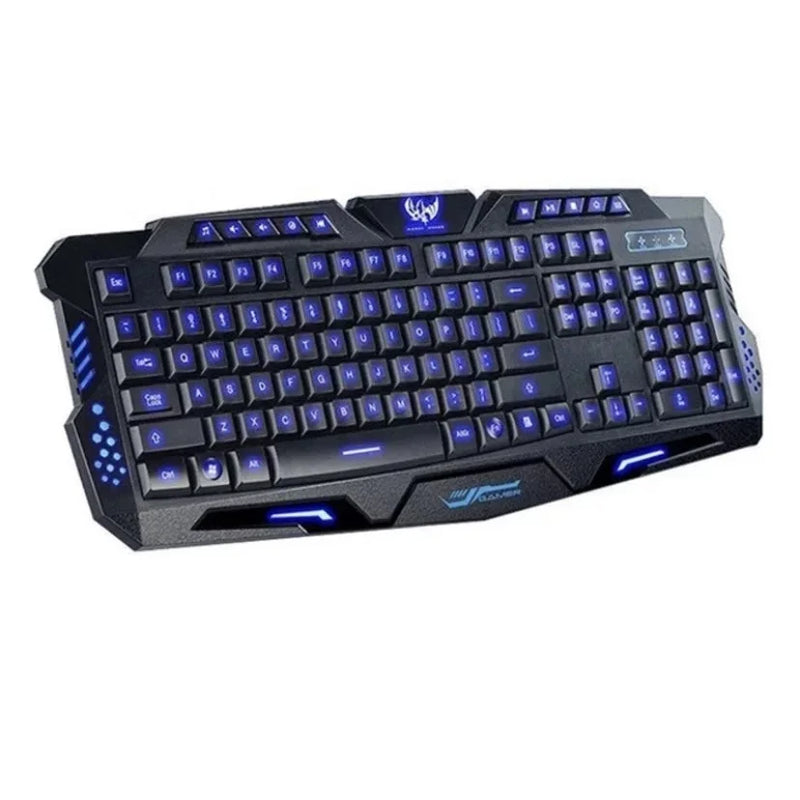 Gamer Keyboard Exbom Ka-658 QWERTY Portuguese Brazil color black with light 3 colors