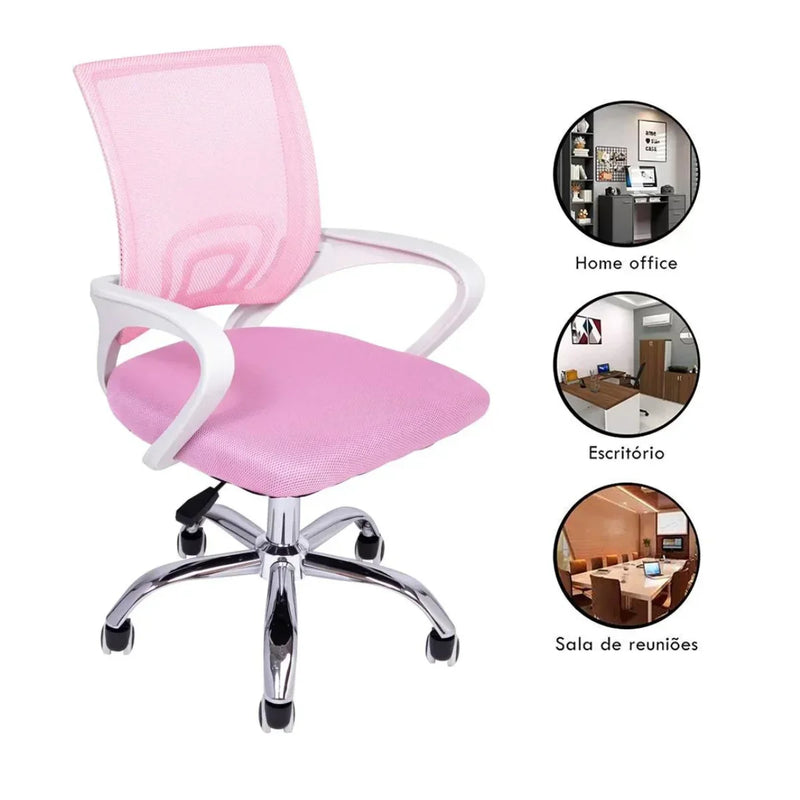 Pink Ergonomic Mesh Screen Begonia Office Chair