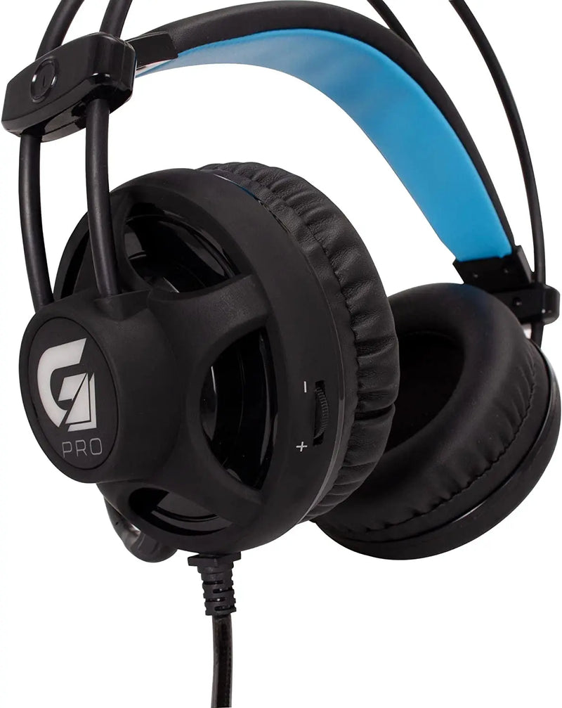 Headset Gamer Pro Microfones e Fones de Ouvido  Preto (Leds Azul)