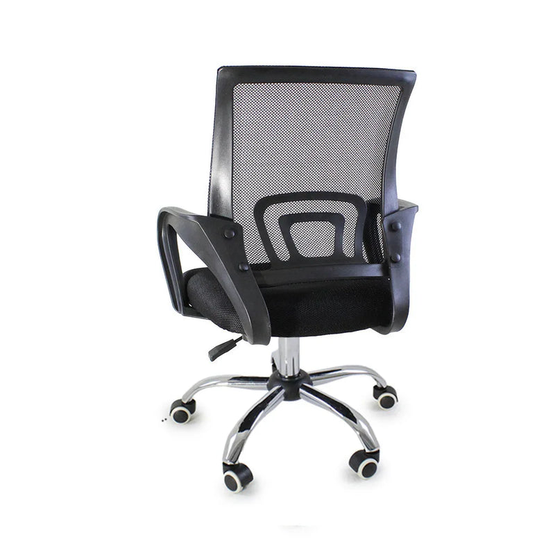 Set 4 Ergonomica Mesh Canvas Begonia Office Chairs-Black